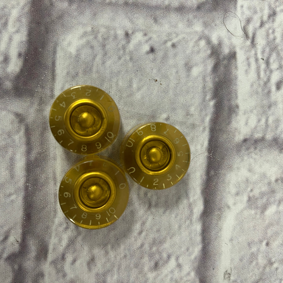 Vintage Gibson Tall Gold Speed Knobs (3)