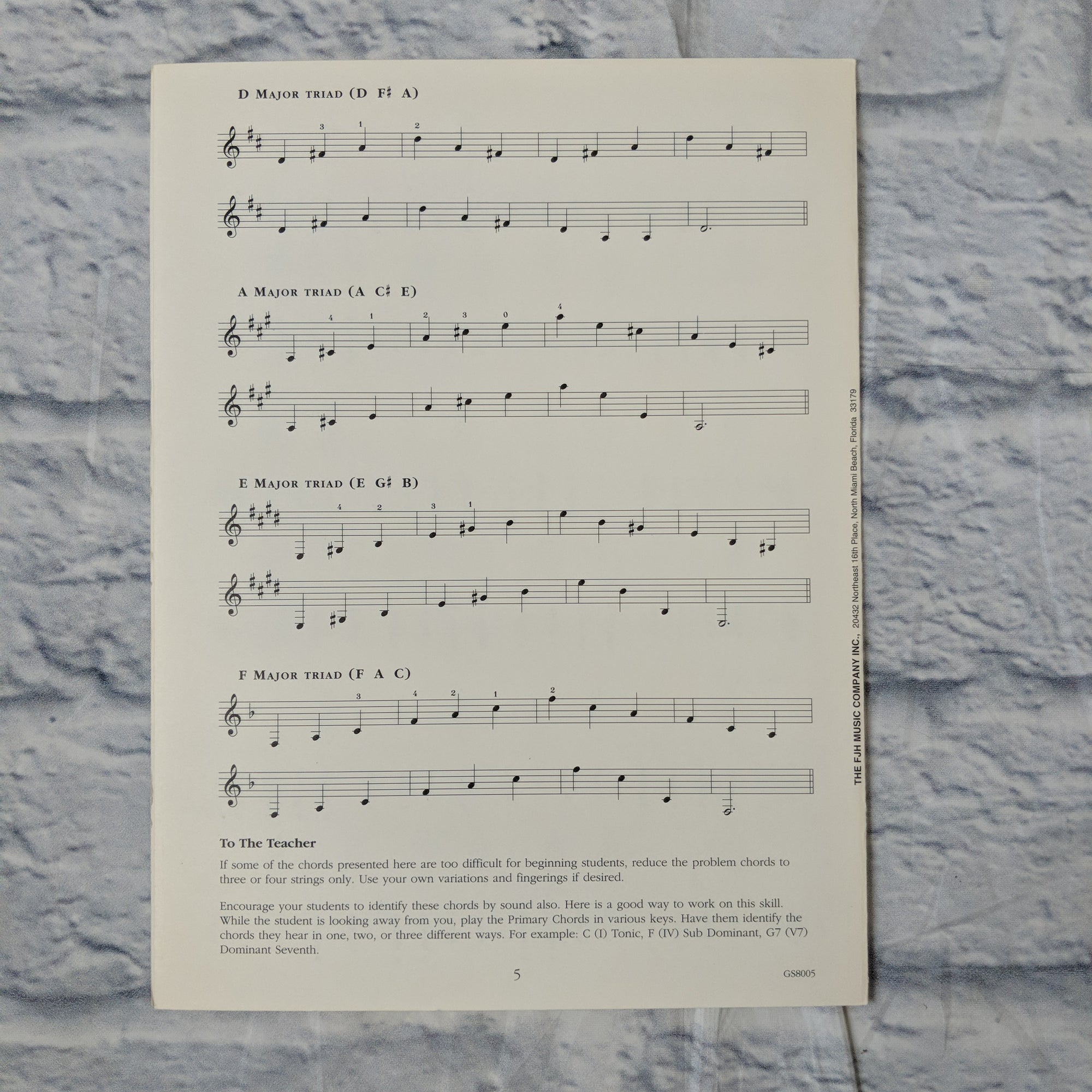 Guitar Skill Sheet No.5 Chords and Arpeggios