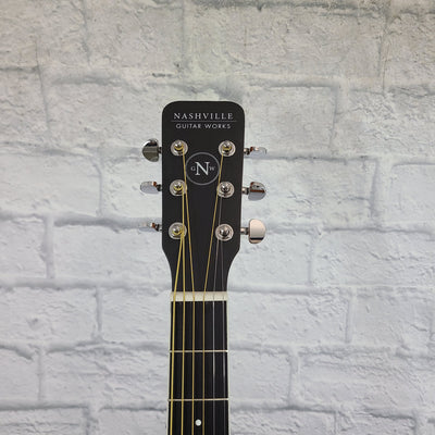 Nashville Guitar Works D10CEEB Dreadnought Cutaway Acoustic Electric Guitar - Edgeburst