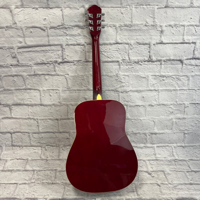 Oscar Schmidt OG1TR Trans Red Folk Acoustic Guitar