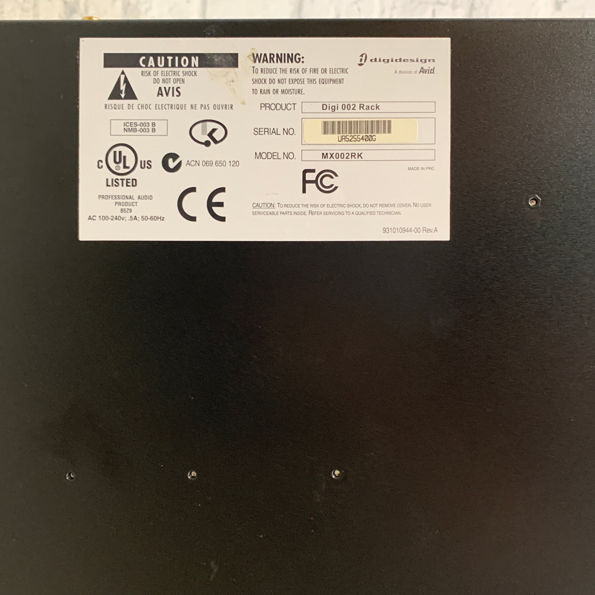 Digidesign Digi 002 Firewire Rack Interface