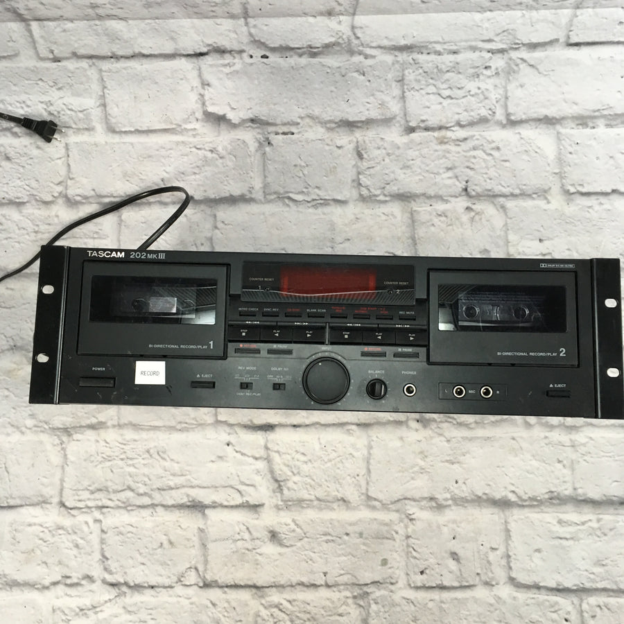 Tascam 202 MKIII Dual Cassette Recorder As-Is