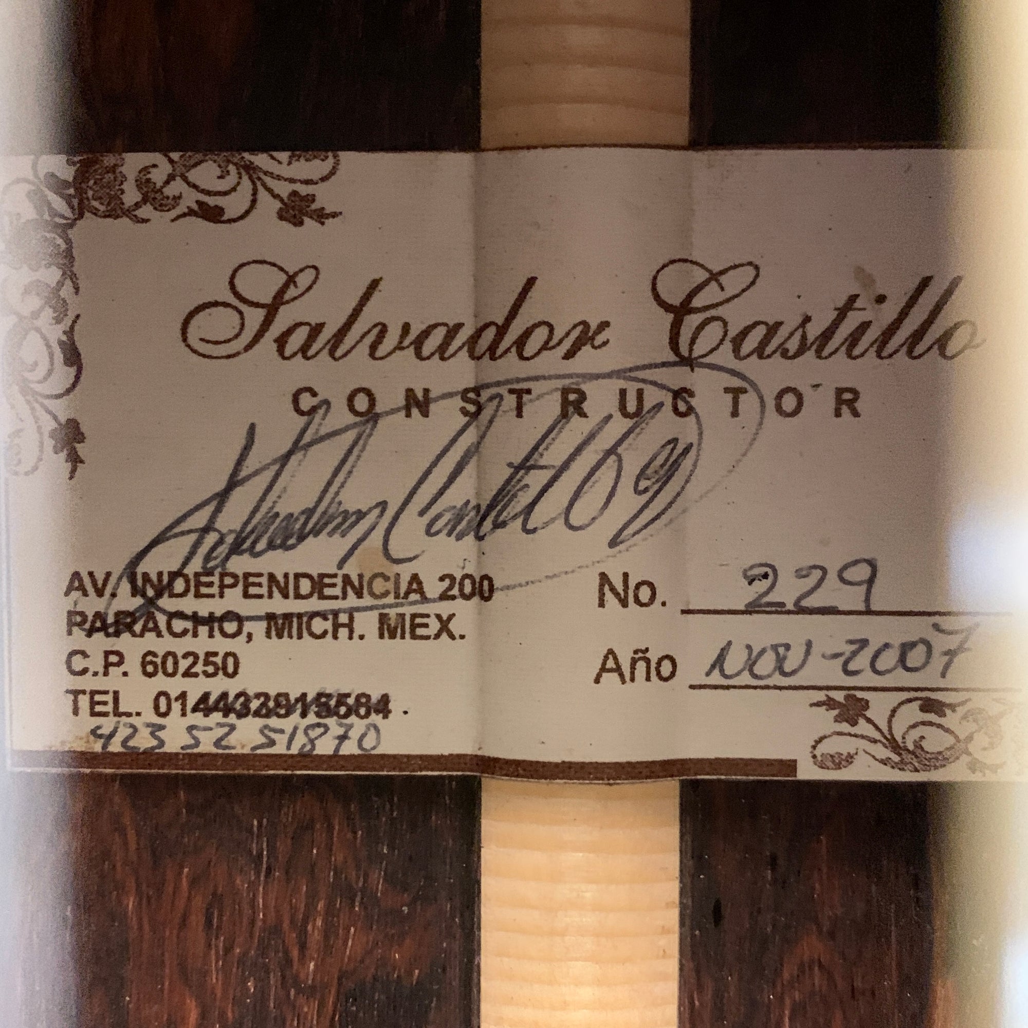 Salvador Castillo Flamenco Guitar 2007 w/ Case