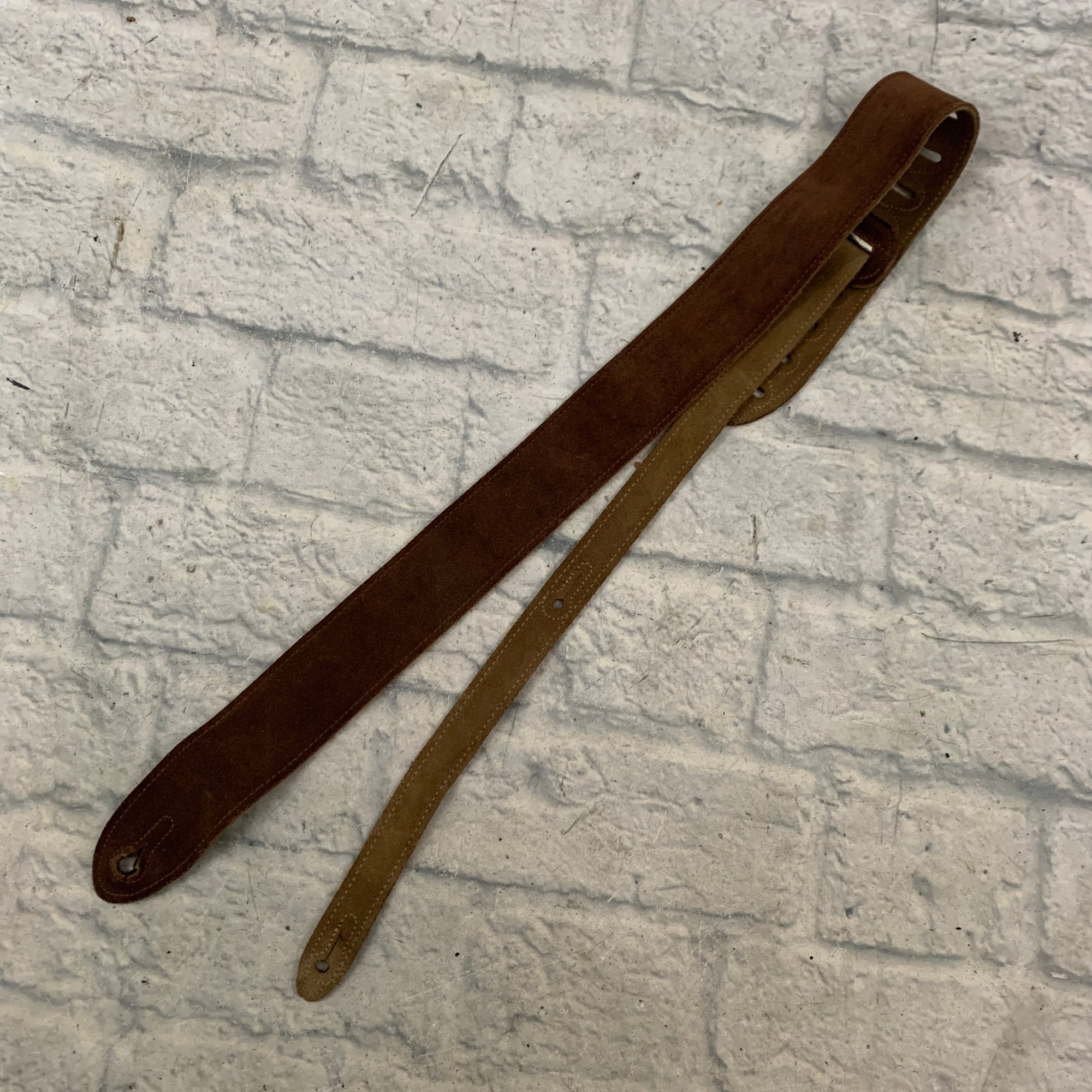2" Brown Suede Leather Strap