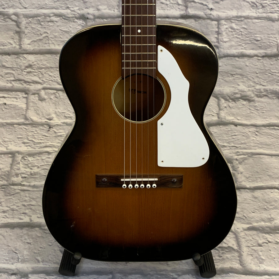 Silvertone 1960s Model 698 Acoustic Guitar with Hard Case