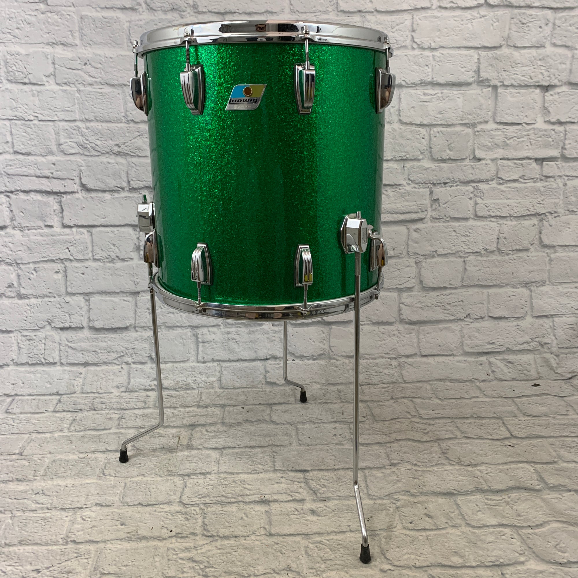 Ludwig B/O Badge 16x15 Floor Tom Green Sparkle 1970