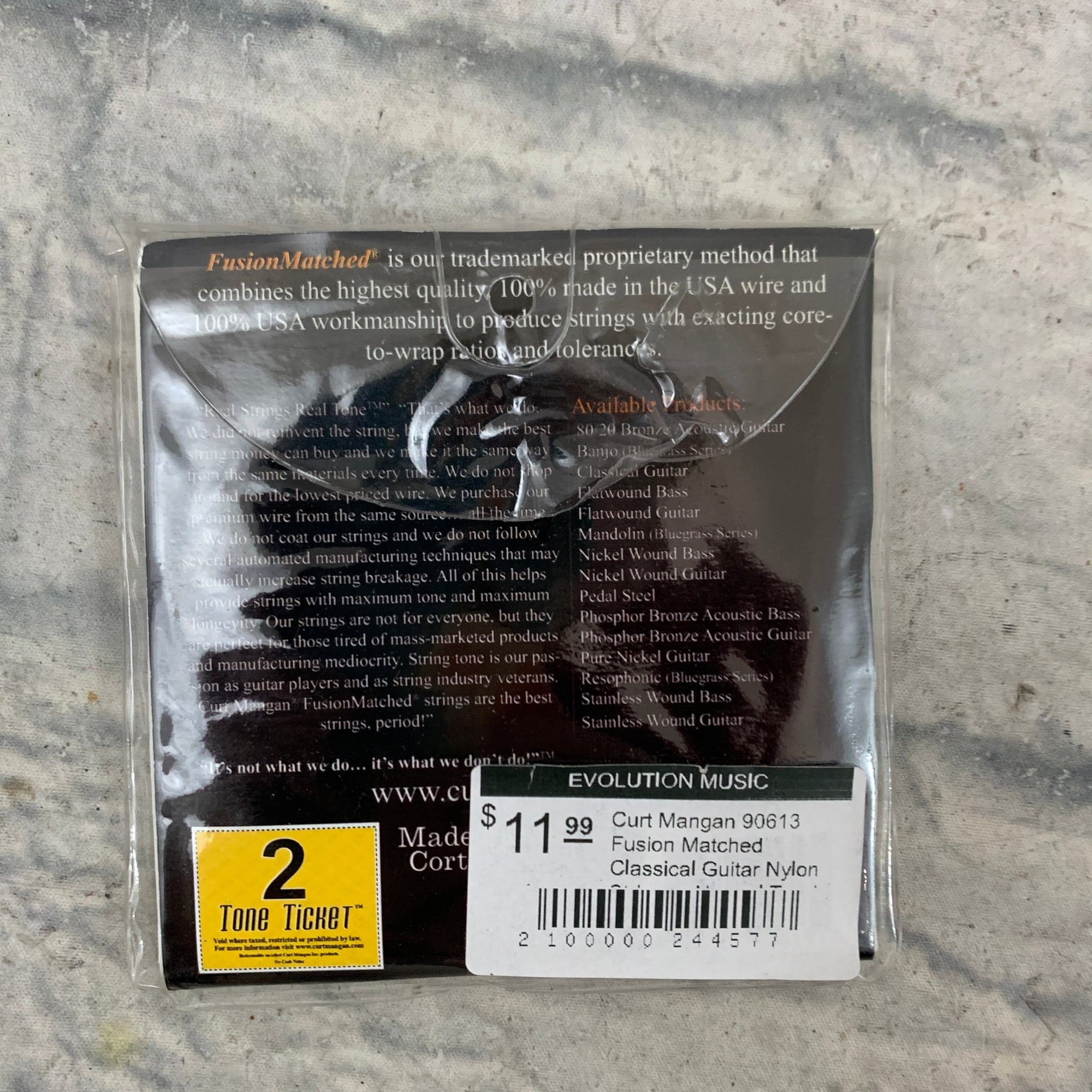 Curt Mangan 90613 Fusion Matched Classical Guitar Nylon Strings - Normal Tension Tie End