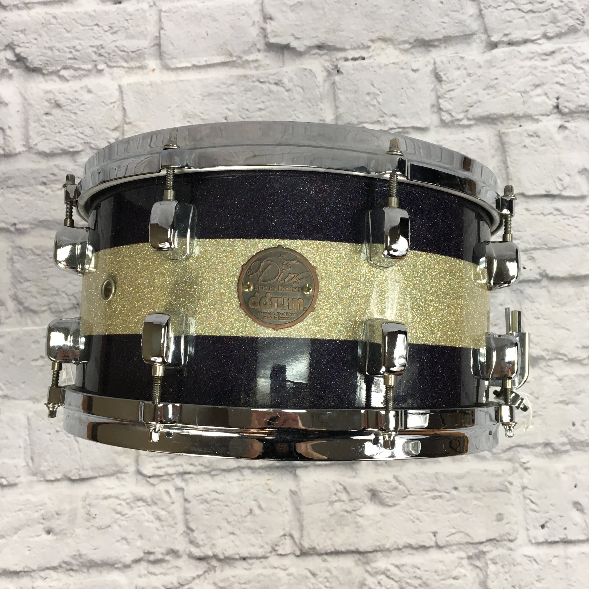 Ddrum 13x7 Dios Sparkle Striped Snare Drum