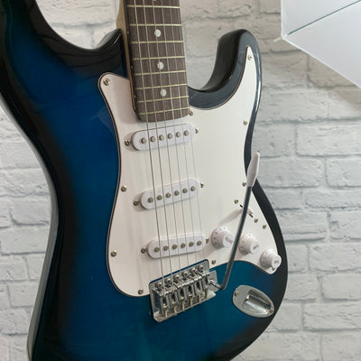 BC Solid Body Strat Style Electric Guitar - Blue Burst