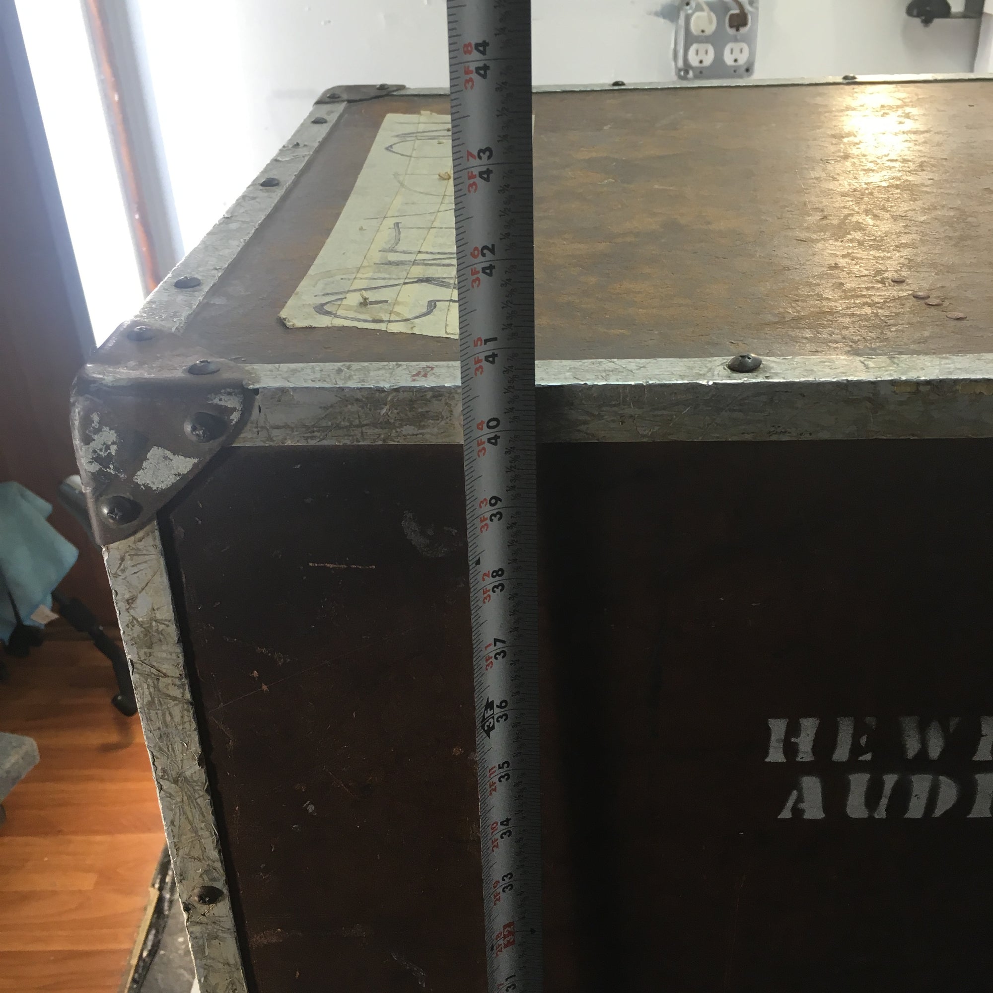 Hewitt Audio 3.5FT Tall Drum Side Fill Monitor 15x2 w 4 Horns and Casters