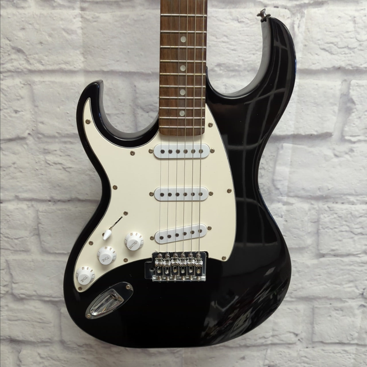 J Reynolds Left Handed Lefty Strat Style Electric Guitar - Black