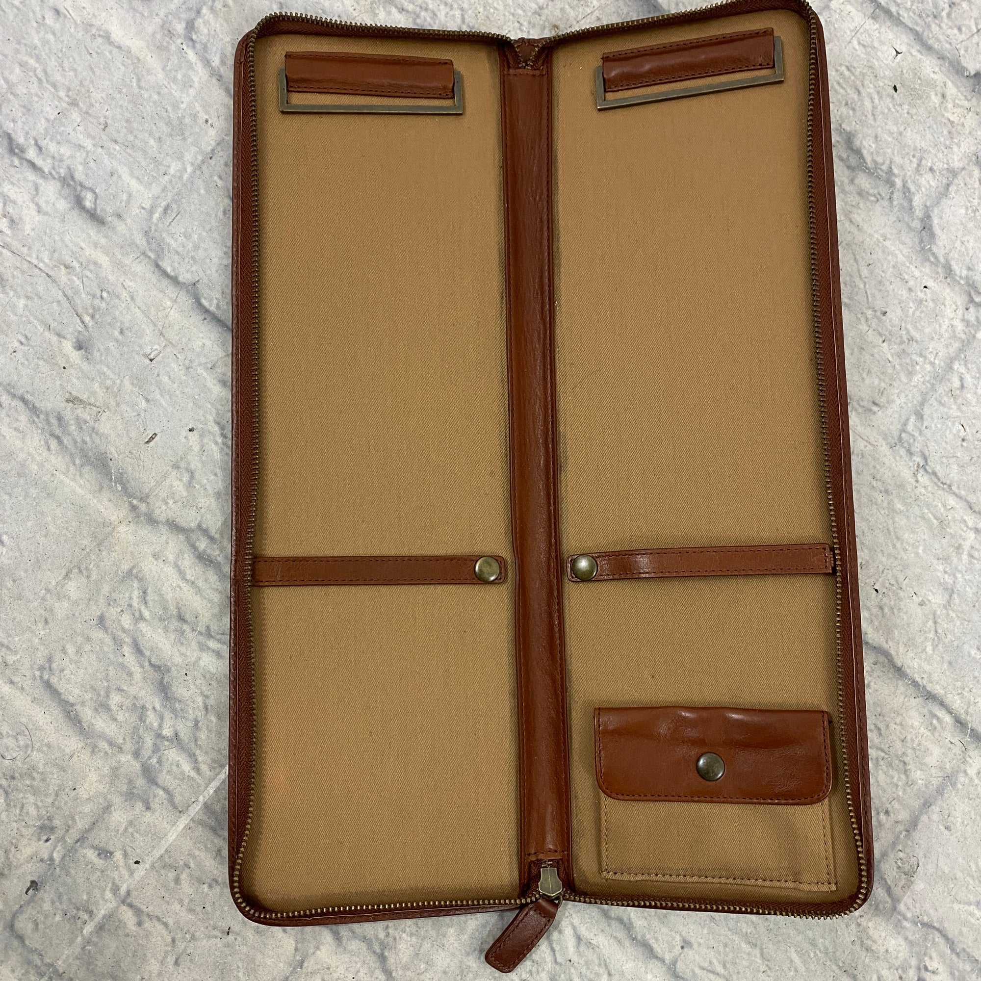 Red Envelope Zippered Leather Stick Bag