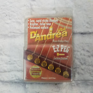 D'Andrea EZP1B EZ Peg Brass Acoustic Guitar Bridge Pins