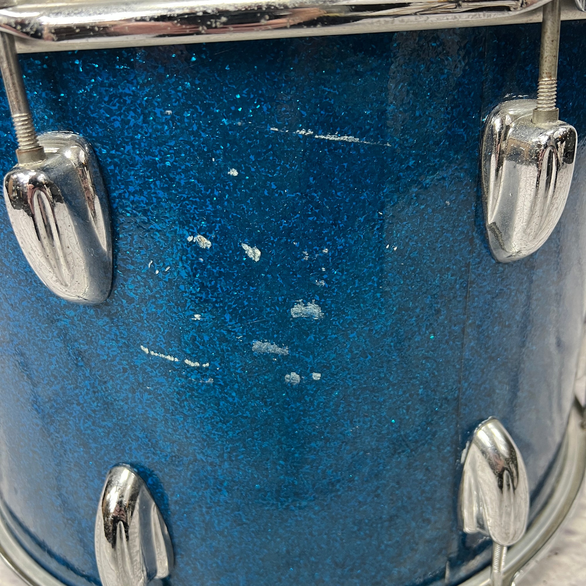 Vintage 1970s Slingerland 14x10 14x10" Rack Tom - Blue Sparkle