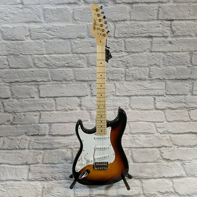 Austin AST100 Tobacco Sunburst Strat Style Left Handed Electric Guitar - New Old Stock
