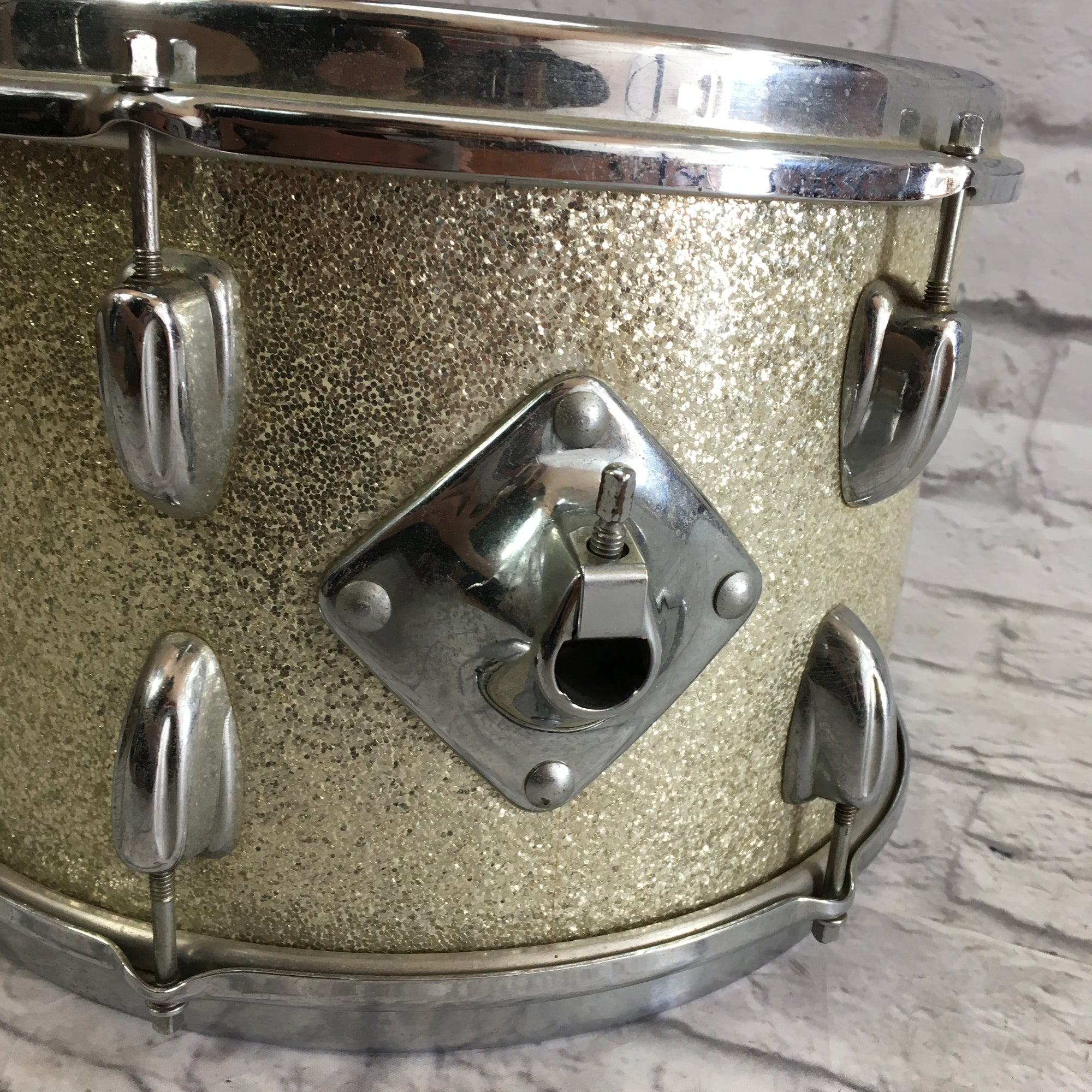 Vintage Slingerland 12x8 Silver Sparkle Rack Tom