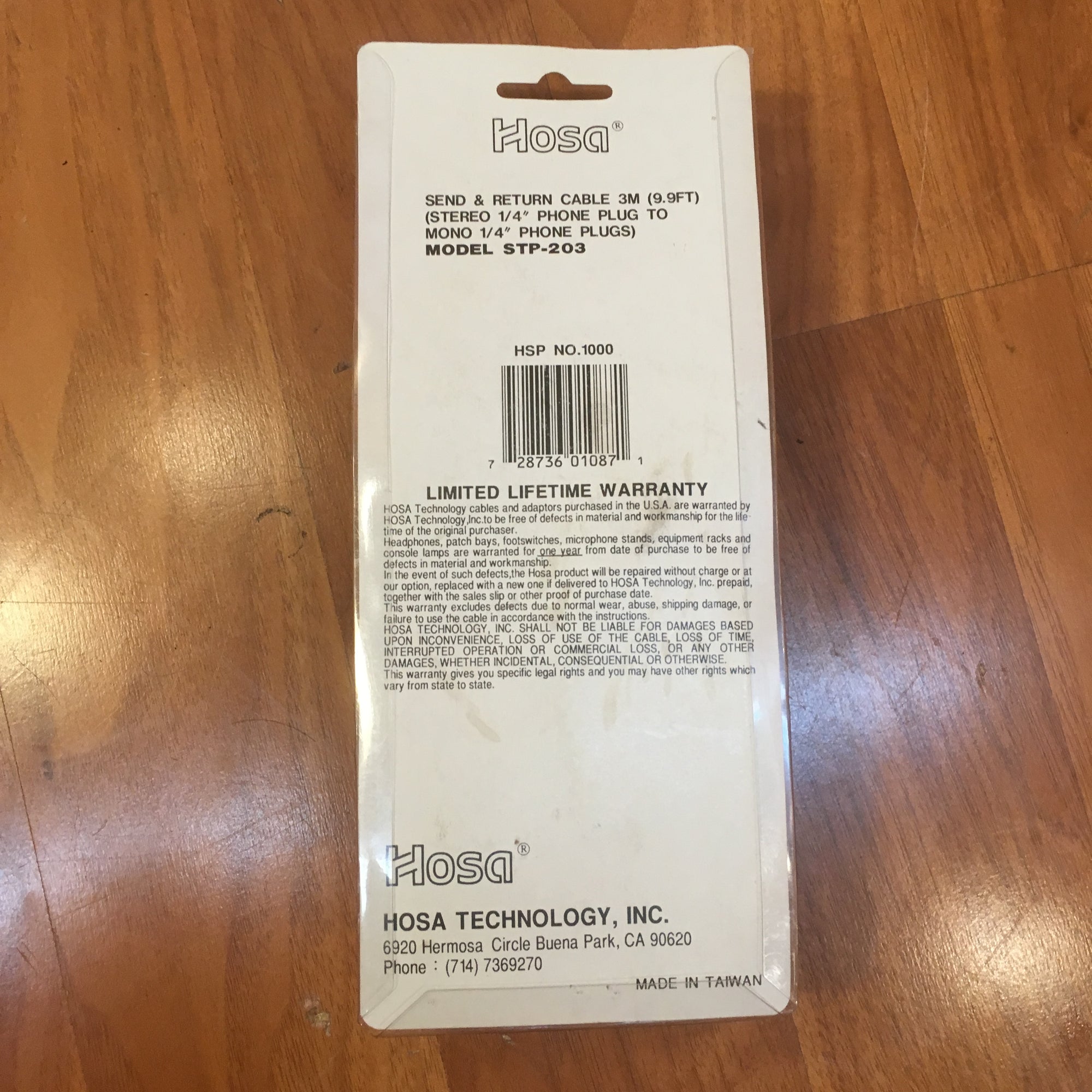 Hosa STP-203 10ft Stereo 1/4in to Dual Mono 1/4