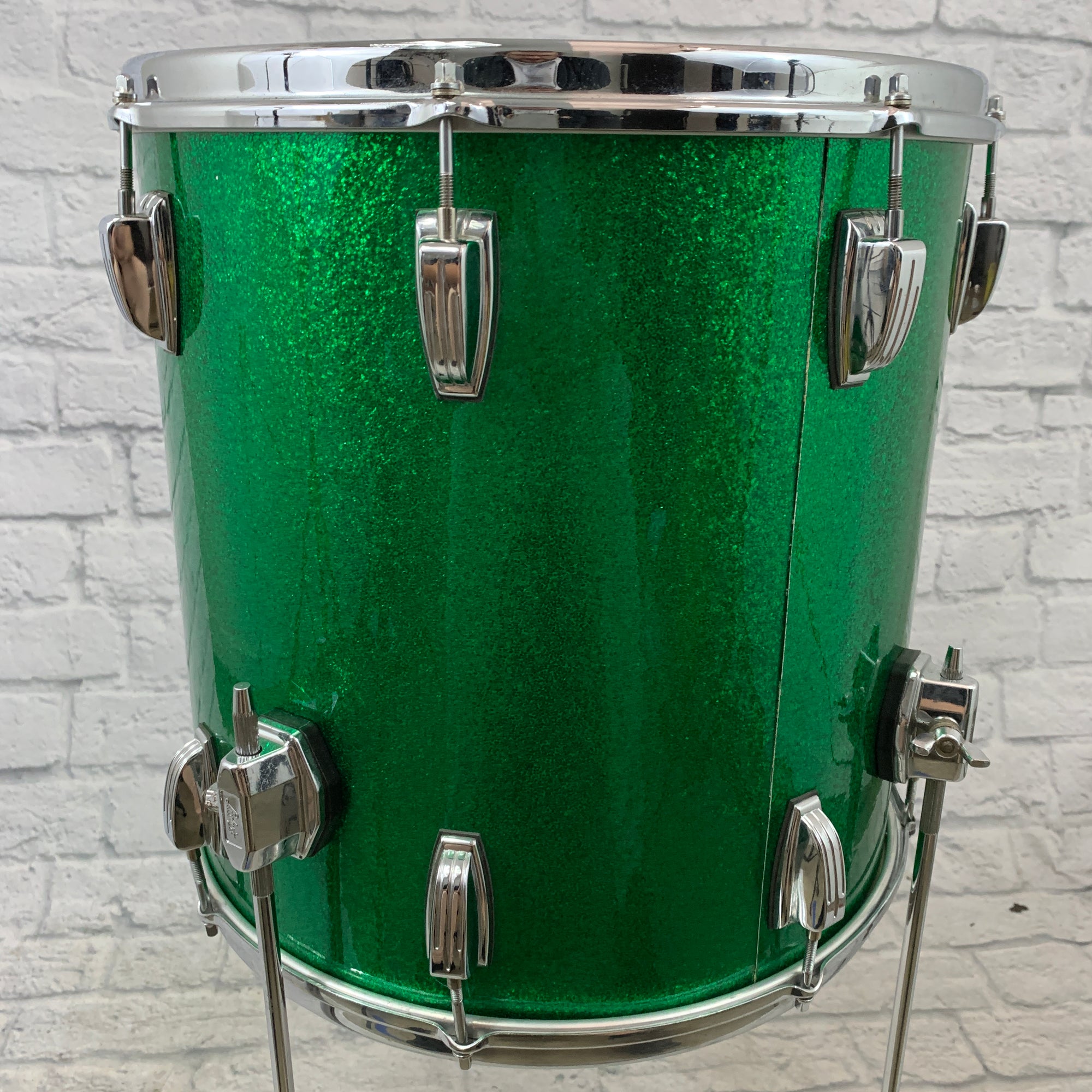 Ludwig B/O Badge 16x15 Floor Tom Green Sparkle 1970