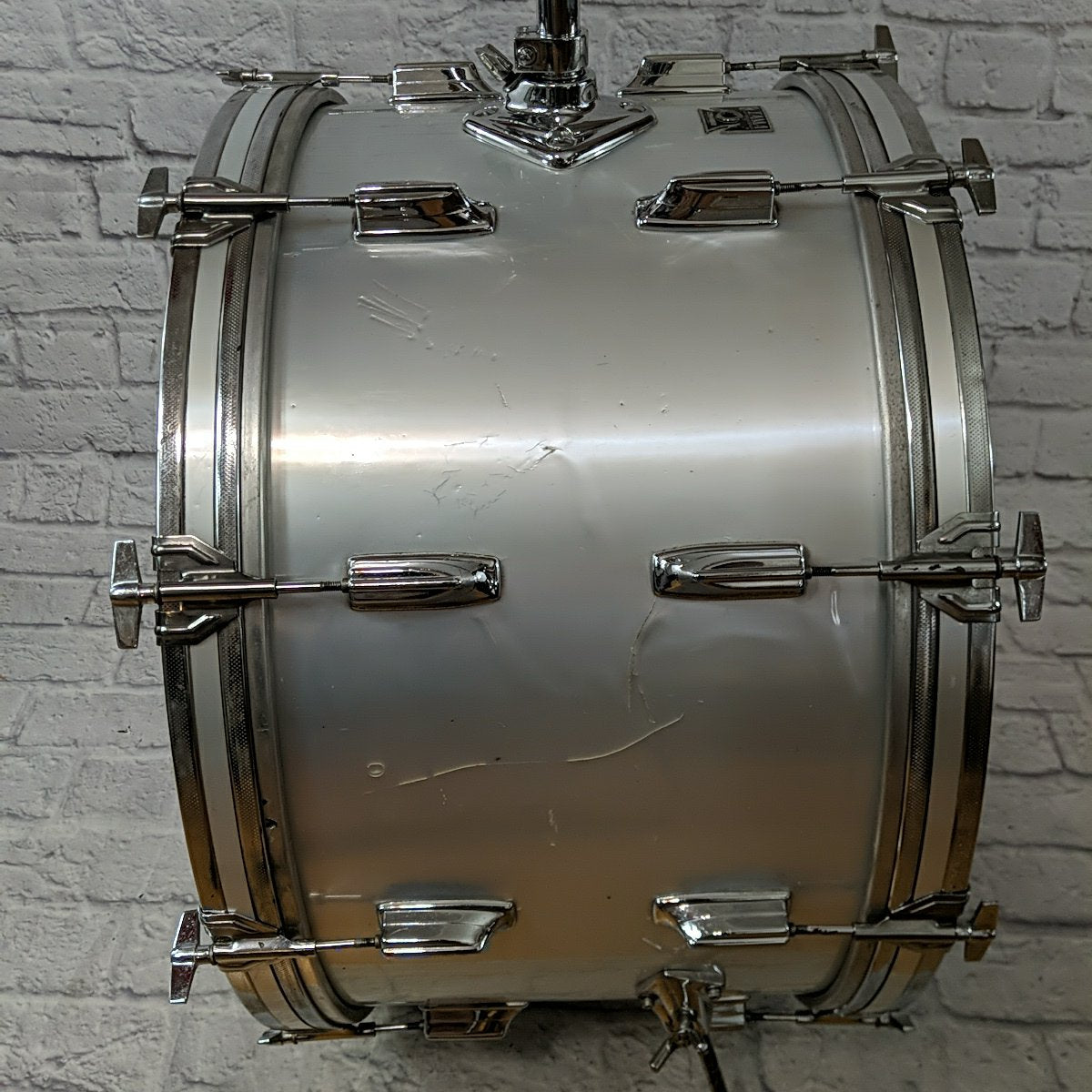 Vintage Tama Imperialstar 26 x 14 Bonham Bass Drum - 1970s MIJ Royal Pewter Metallic White
