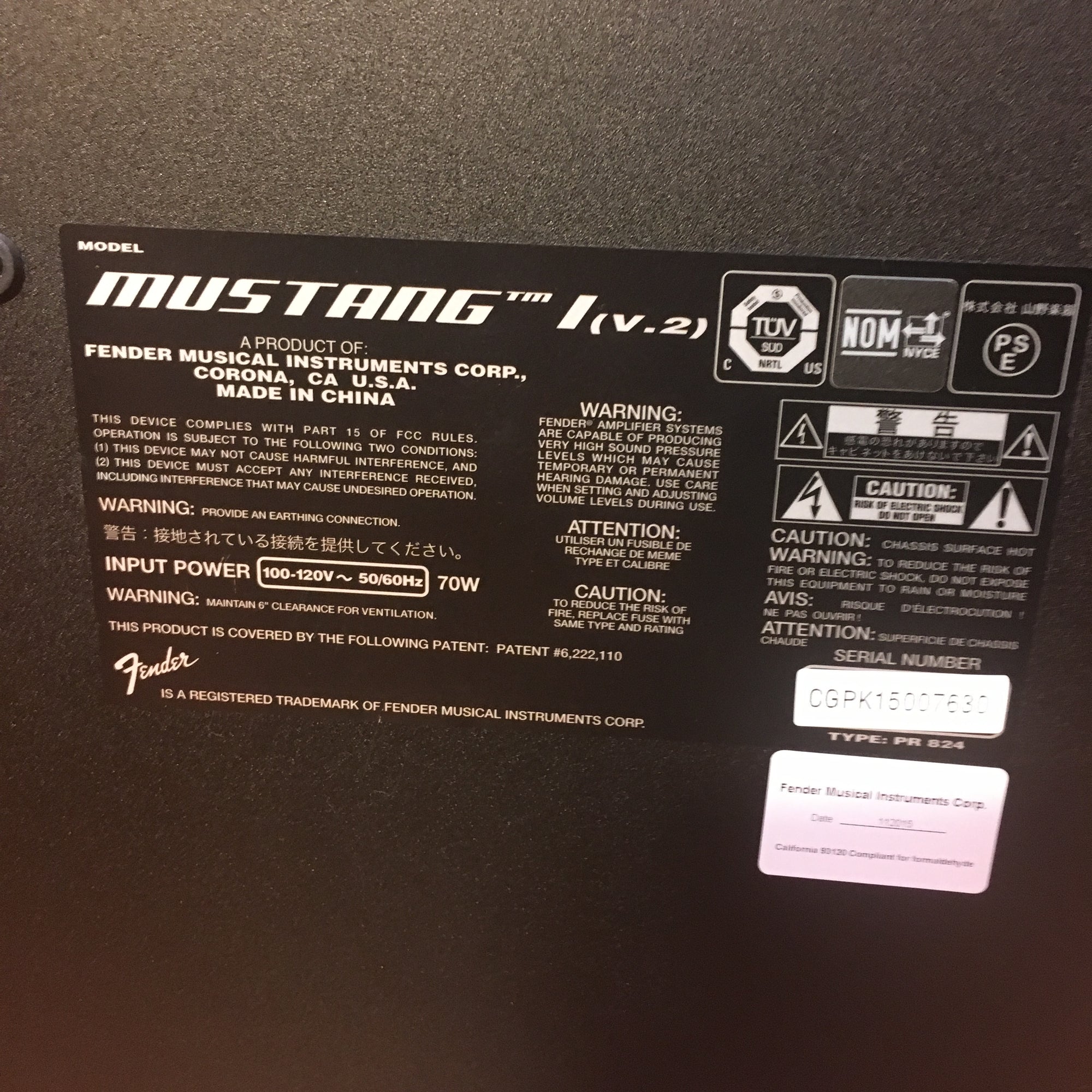 Fender Mustang I V.2 Practice Combo Amp