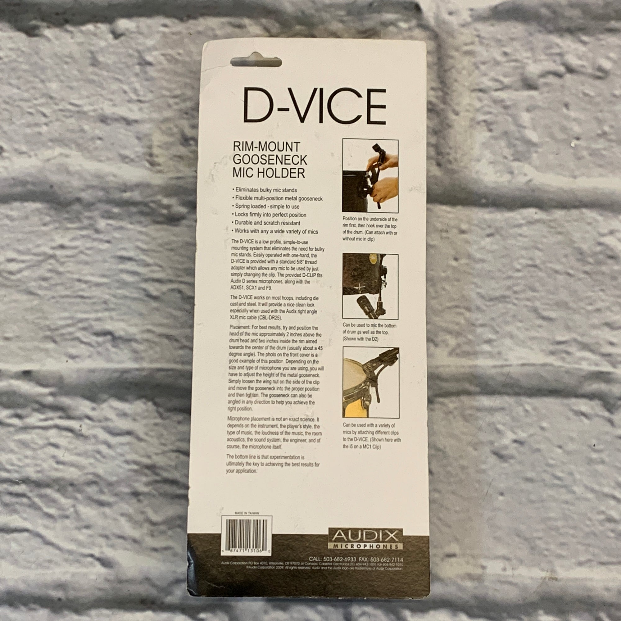 Audix D-Vice Rim-Mount Gooseneck Mic Holder