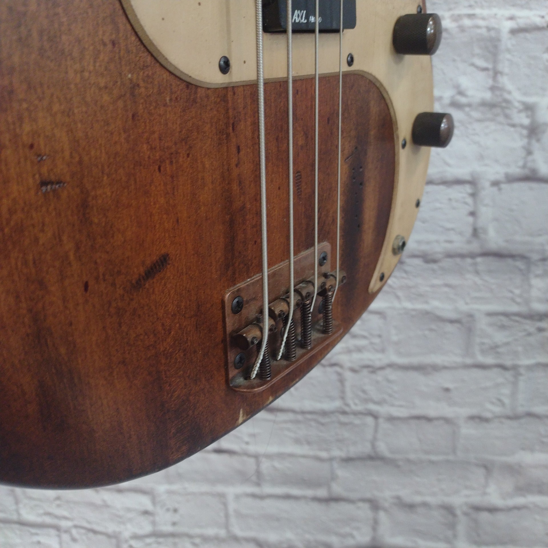 AXL P Bass Style Natural 4 String Bass Guitar