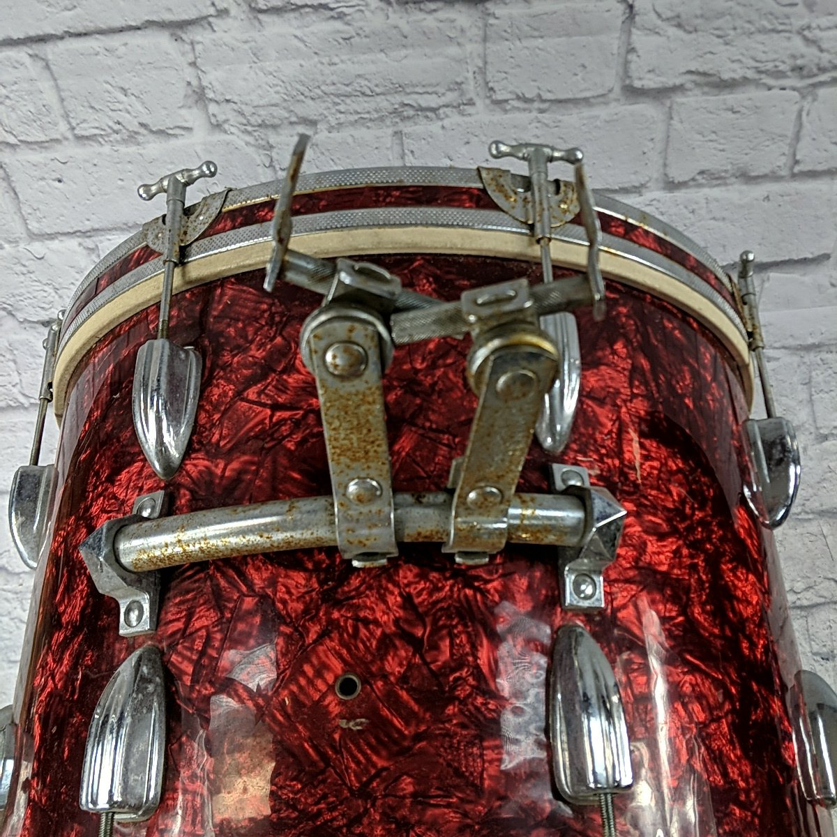 Unknown Japan 20 Bass Drum Red Shell Wrap