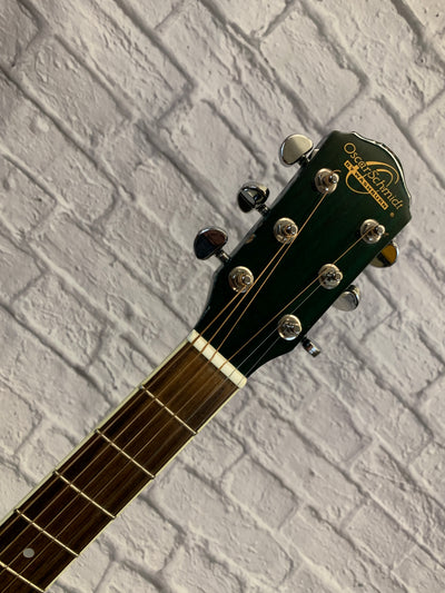 Oscar Schmidt OG10CETB Cutaway Acoustic Electric  Transparent Green