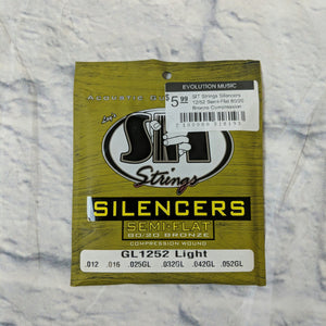 SIT Strings Silencers 12/52 Semi-Flat 80/20 Bronze Compression Wound Acoustic Guitar Strings