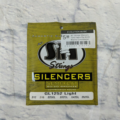 SIT Strings Silencers 12/52 Semi-Flat 80/20 Bronze Compression Wound Acoustic Guitar Strings