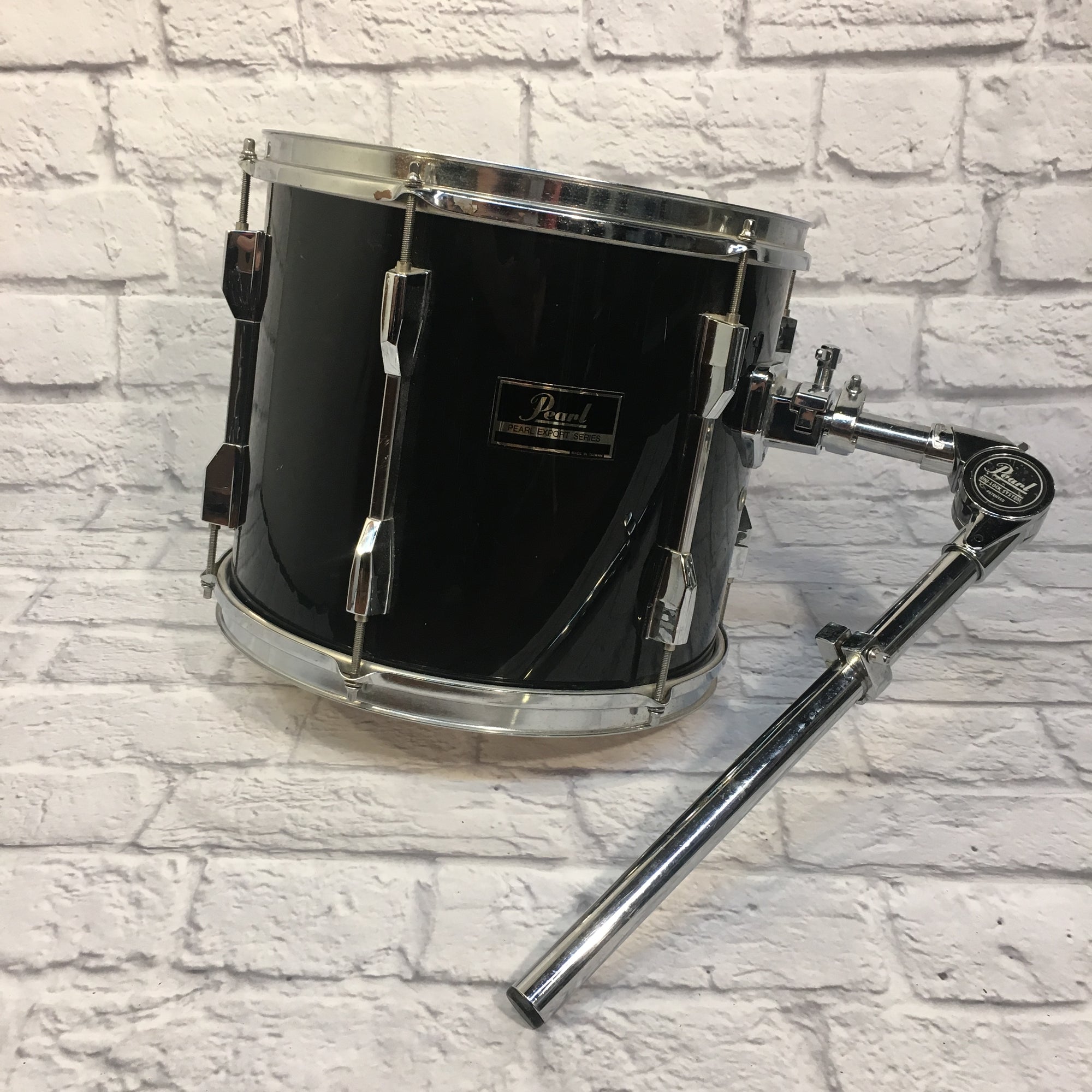 1990's Pearl Export 6 Piece Black Drum Kit