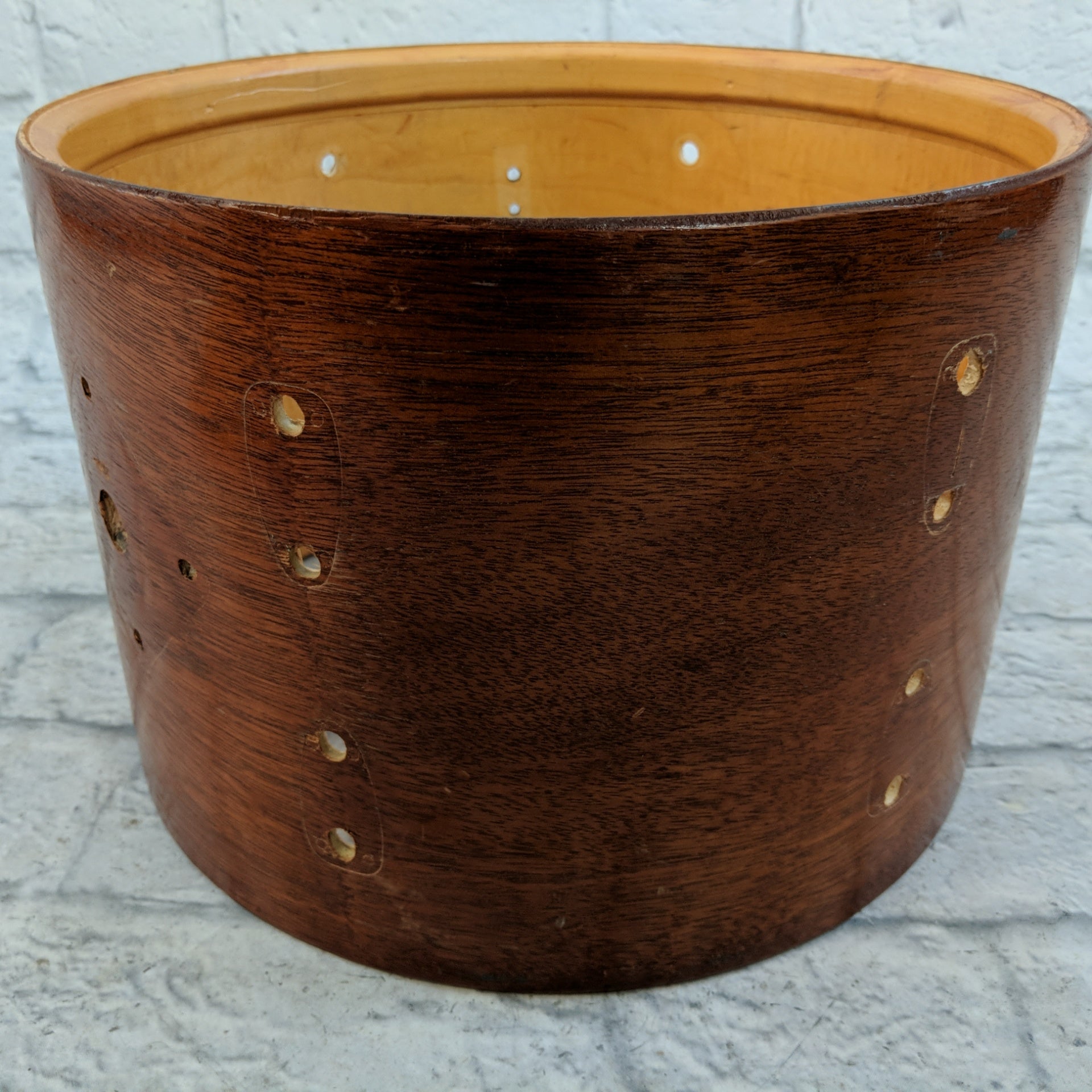 Slingerland Vintage 70s Ribbon Mahogany Veneer 3ply Clear Maple Interior 9x13 Rack Tom Shell