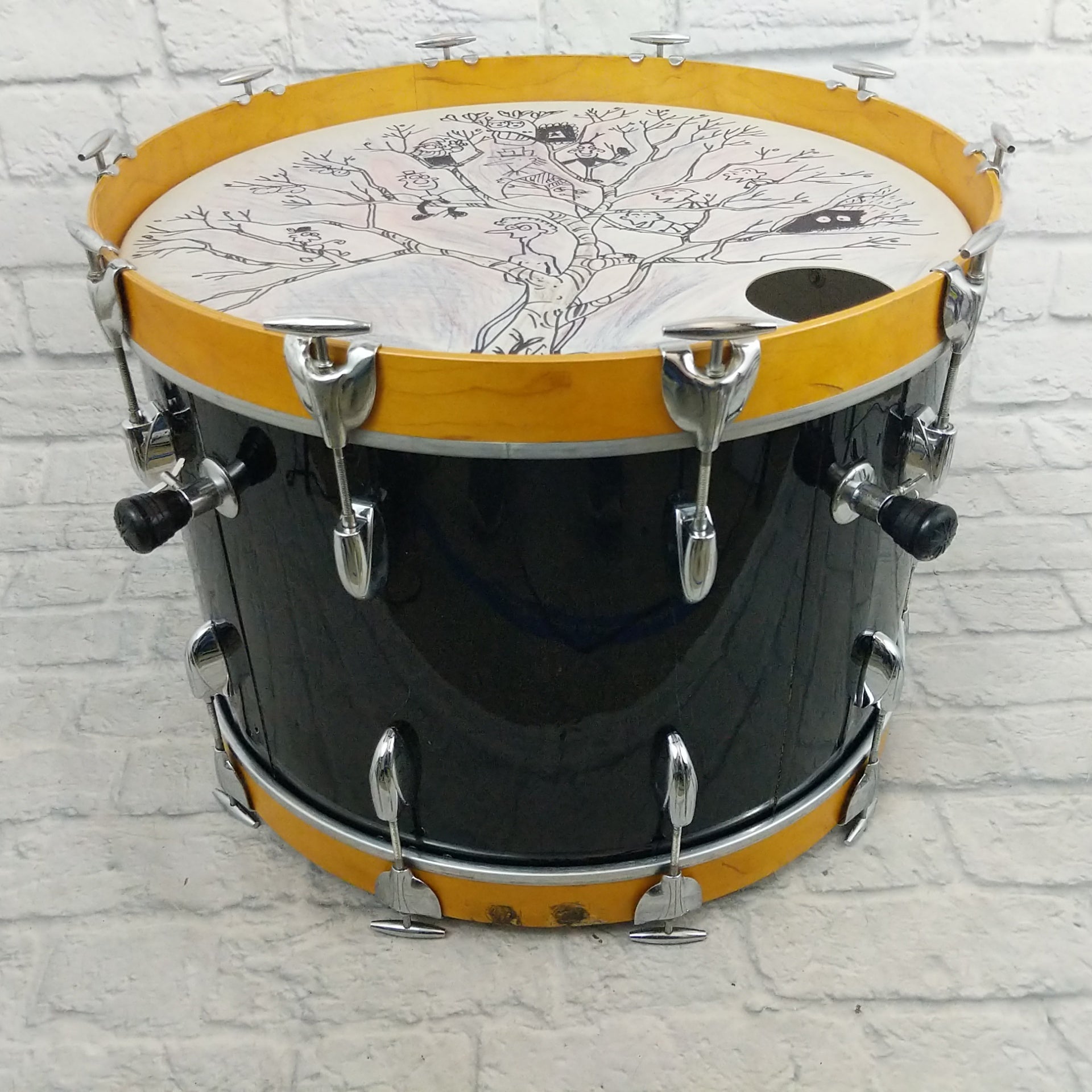 Gretch USA Custom 14 x 22 Bass Drum Black Nitron (Early 70's)