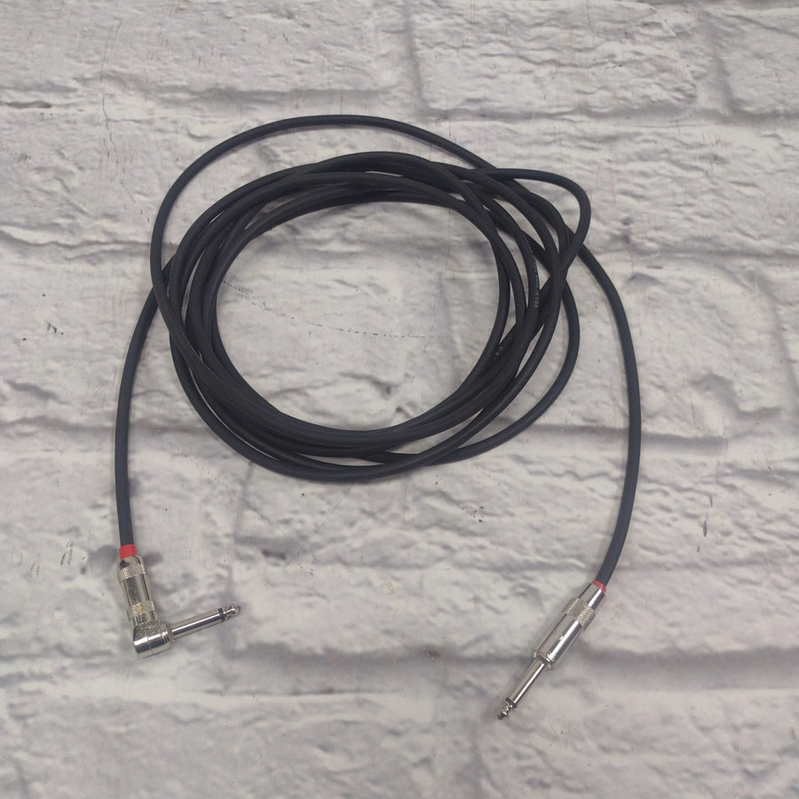 1/4" TS Straight to Right-Angle Instrument Cable - 16ft