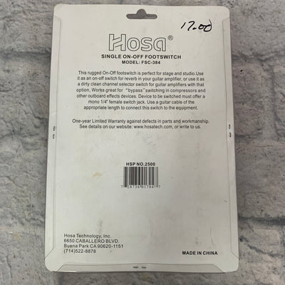Hosa FSC-384 Footswitch, Guitar-style, Single-latching