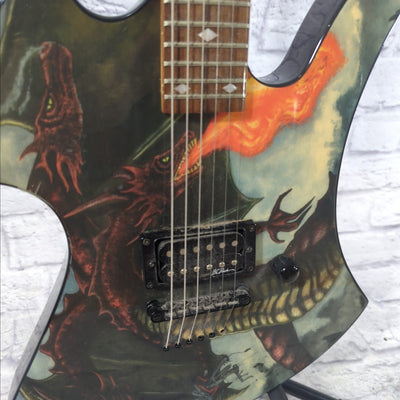 B.C. Rich Body Art Fire Breather Mockingbird Electric Guitar 2003