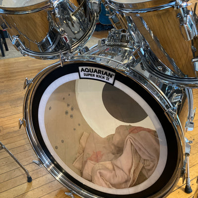 Vintage MIJ Pearl Wood Fiberglass Chrome  4pc Drum Kit