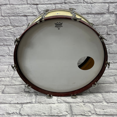 Vintage Slingerland 26x10 White Marine Pearl WMP with Red Hoops Marching Bass Drum