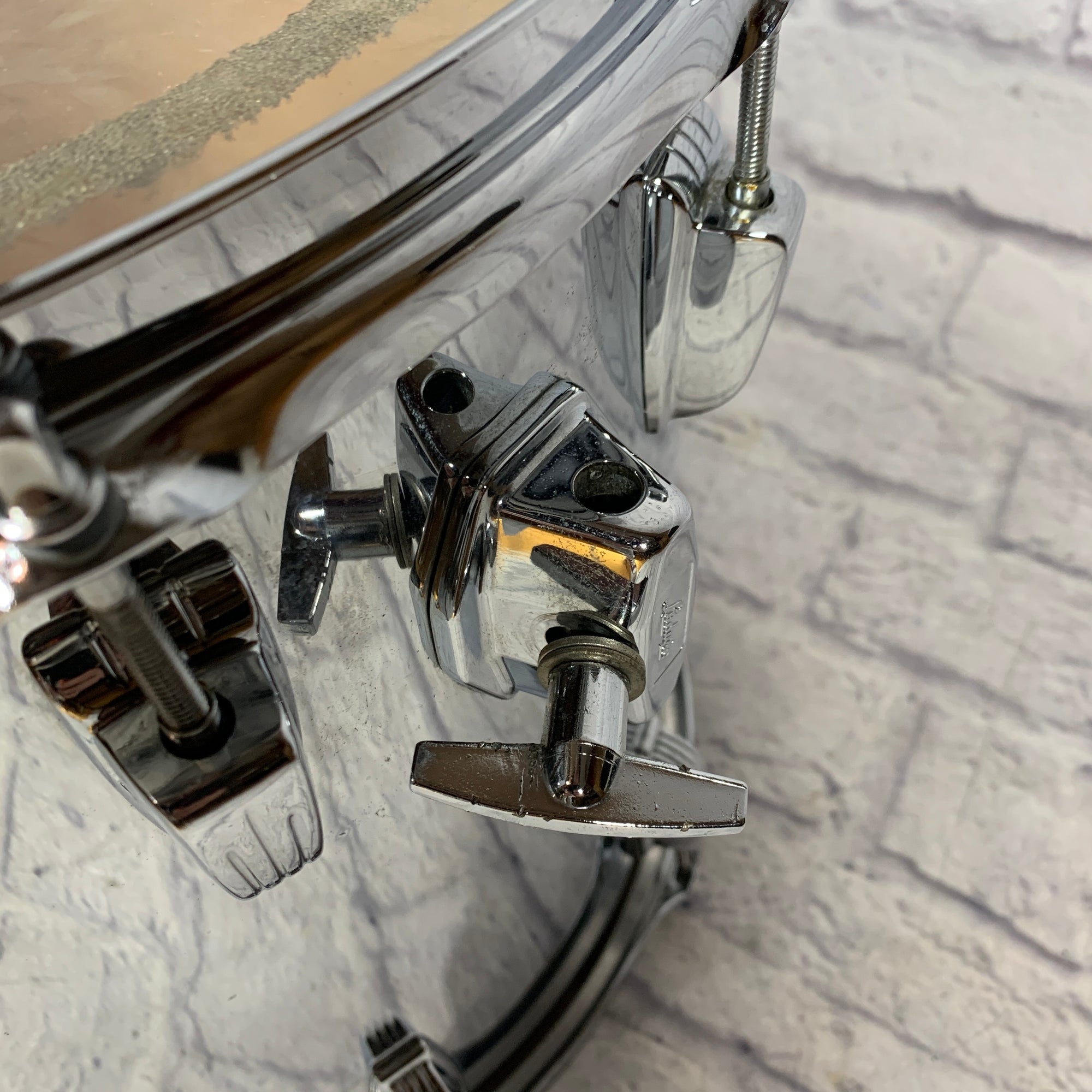 80s Ludwig Transition Badge Chrome over Wood Rack Tom