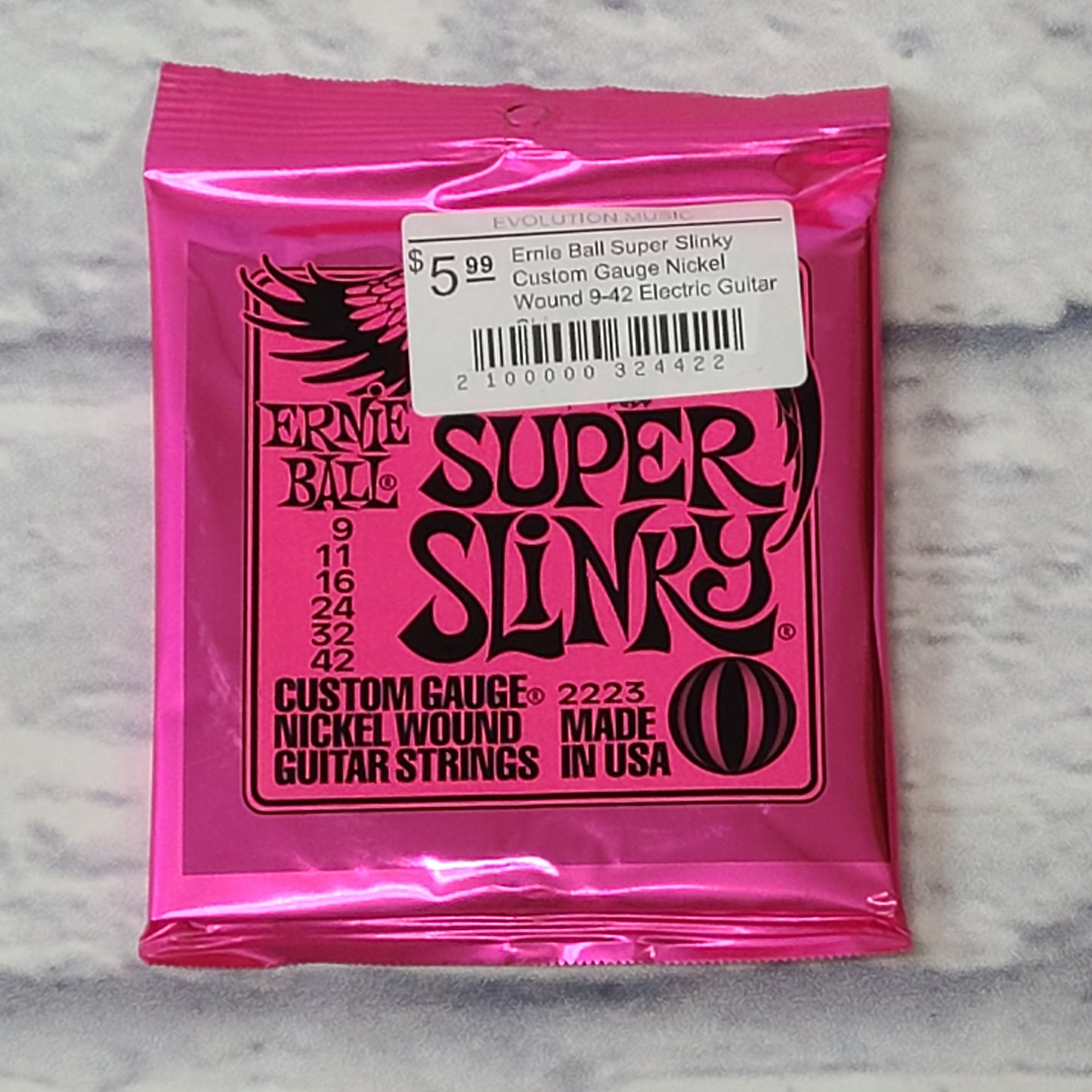 Ernie Ball Super Slinky Custom Gauge Nickel Wound 9-42 Electric Guitar Strings