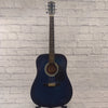 Johnson Blue Acoustic Guitar AS IS