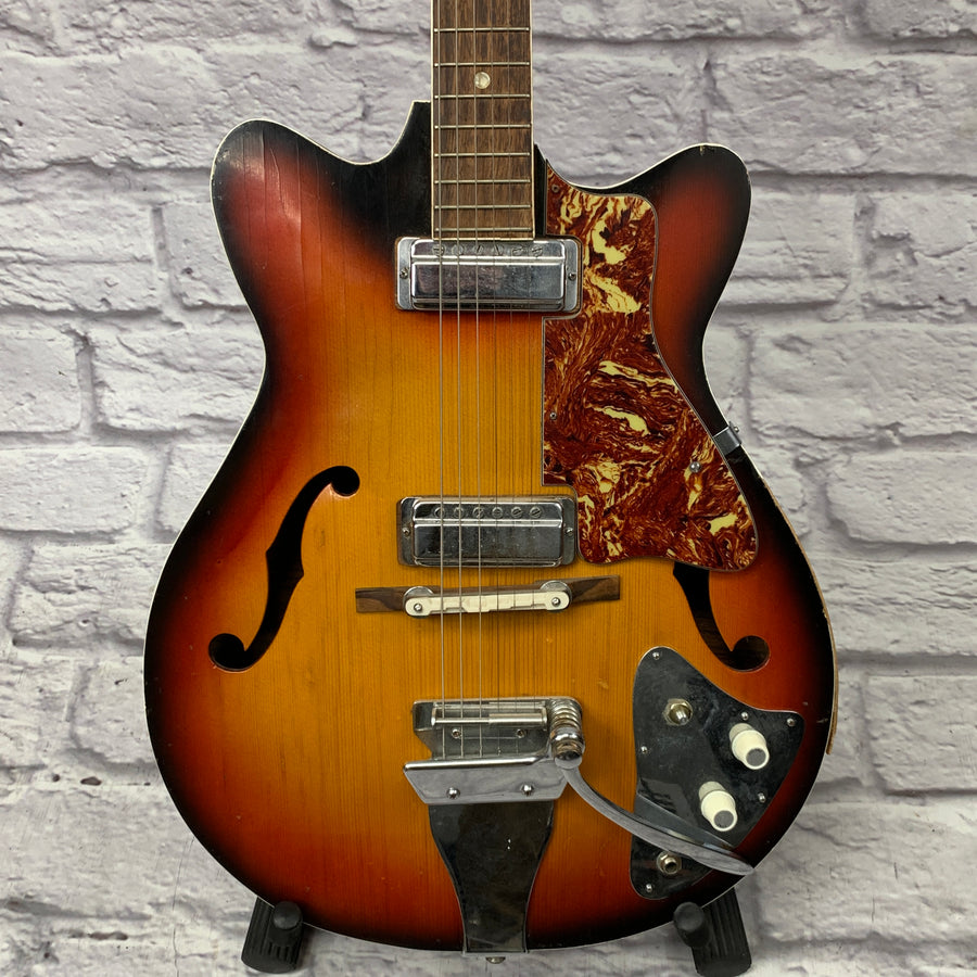 Vintage 1960s Japan Hollow Body Electric Guitar Sunburst | Project Guitar