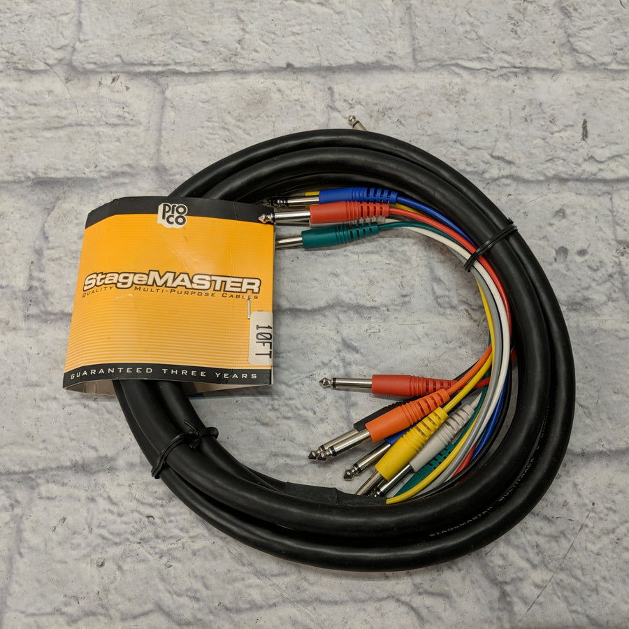 ProCo Stagemaster Multitrack 8 Channel TS Audio Cable - 10ft New