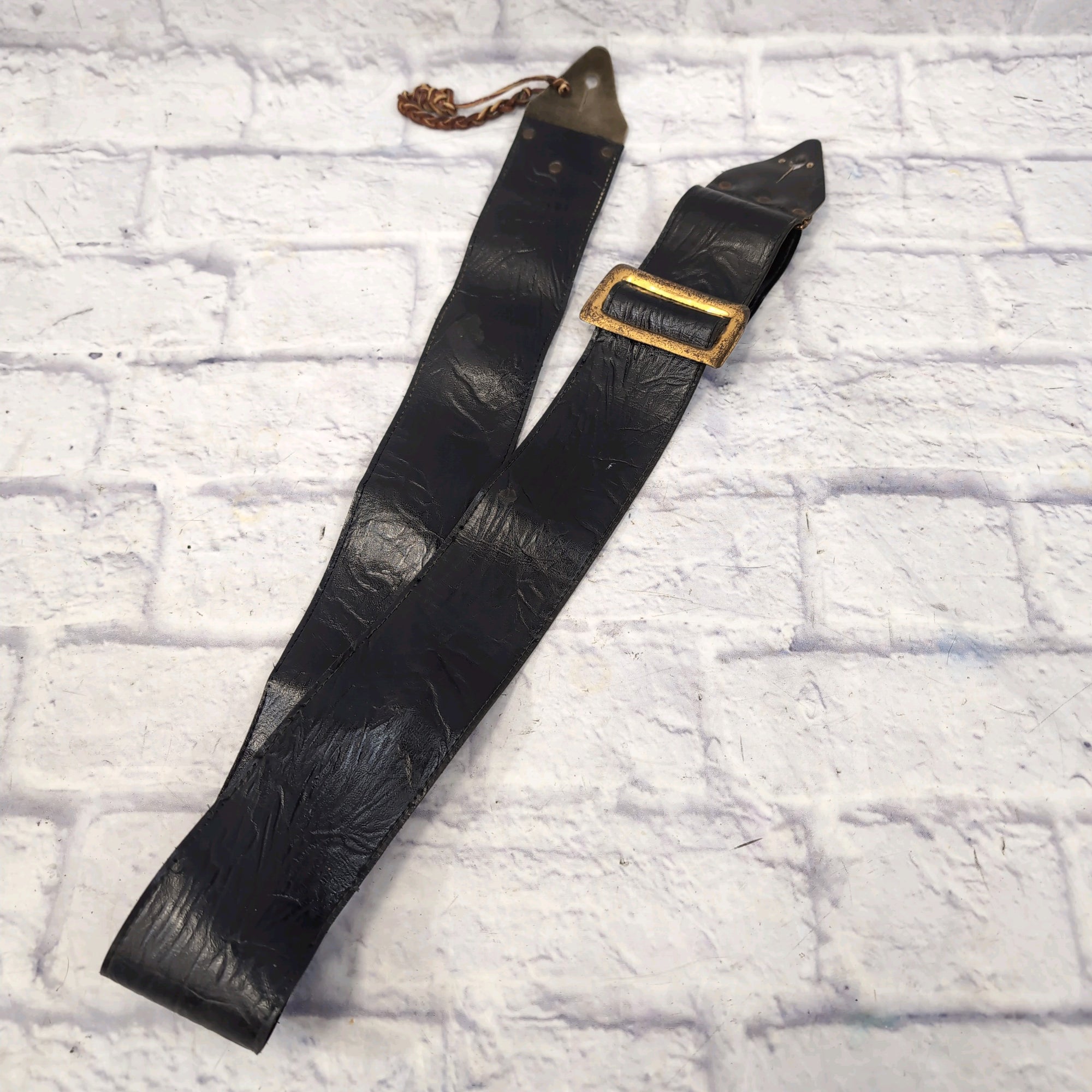 Unknown Vintage 3" Black Leather Strap with Buckle
