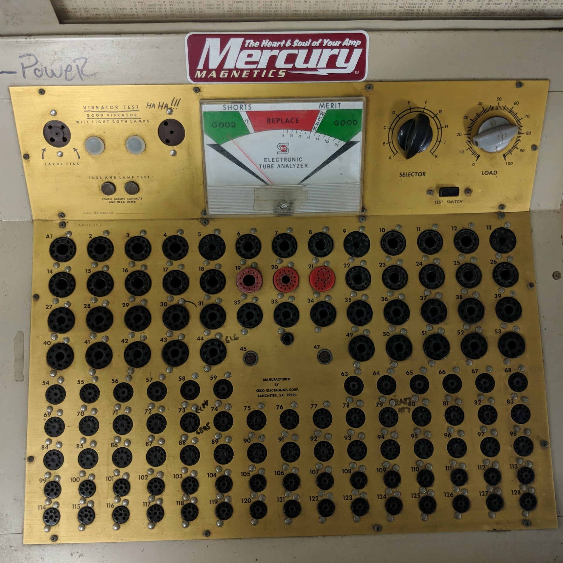 Seco Electronics Electronic Tube Analyzer 1100