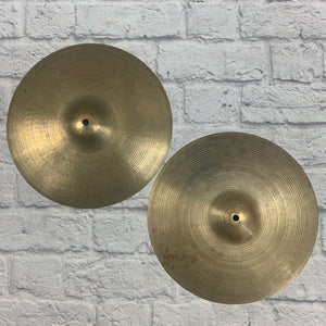 Vintage 1960s 14in Zildjian Hi Hat Cymbal Pair
