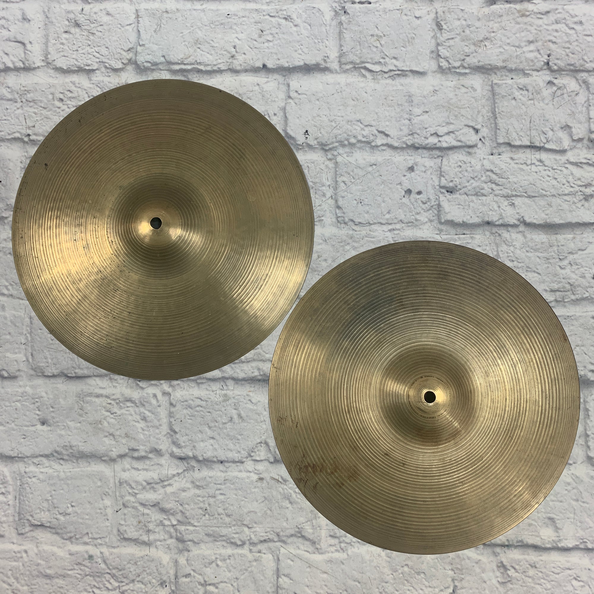 Vintage 1960s 14in Zildjian Hi Hat Cymbal Pair