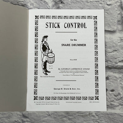 George B. Stone Stick Control for the Snare Drummer Book