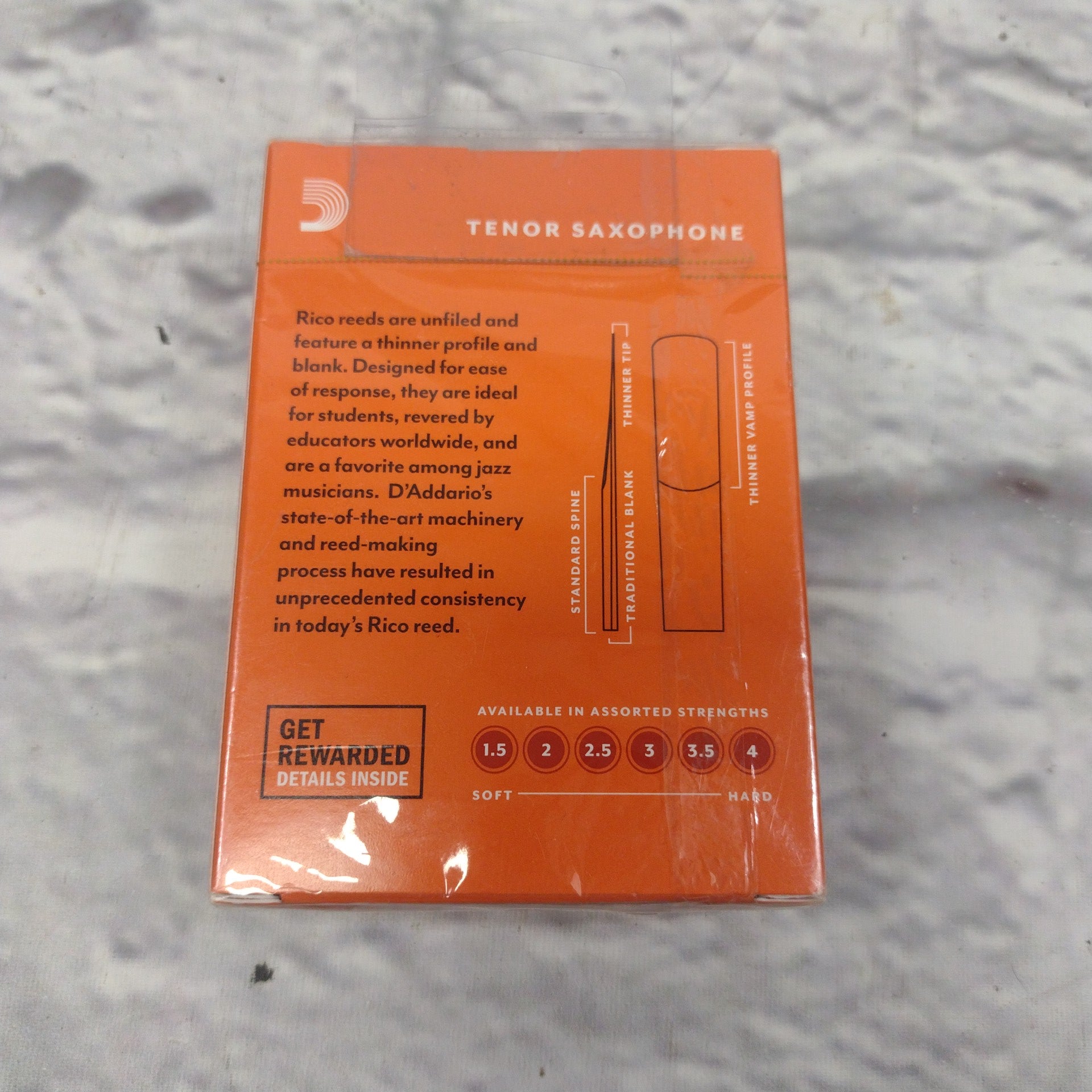 D'Addario Rico Tenor Saxophone 10 Unfilled Reeds