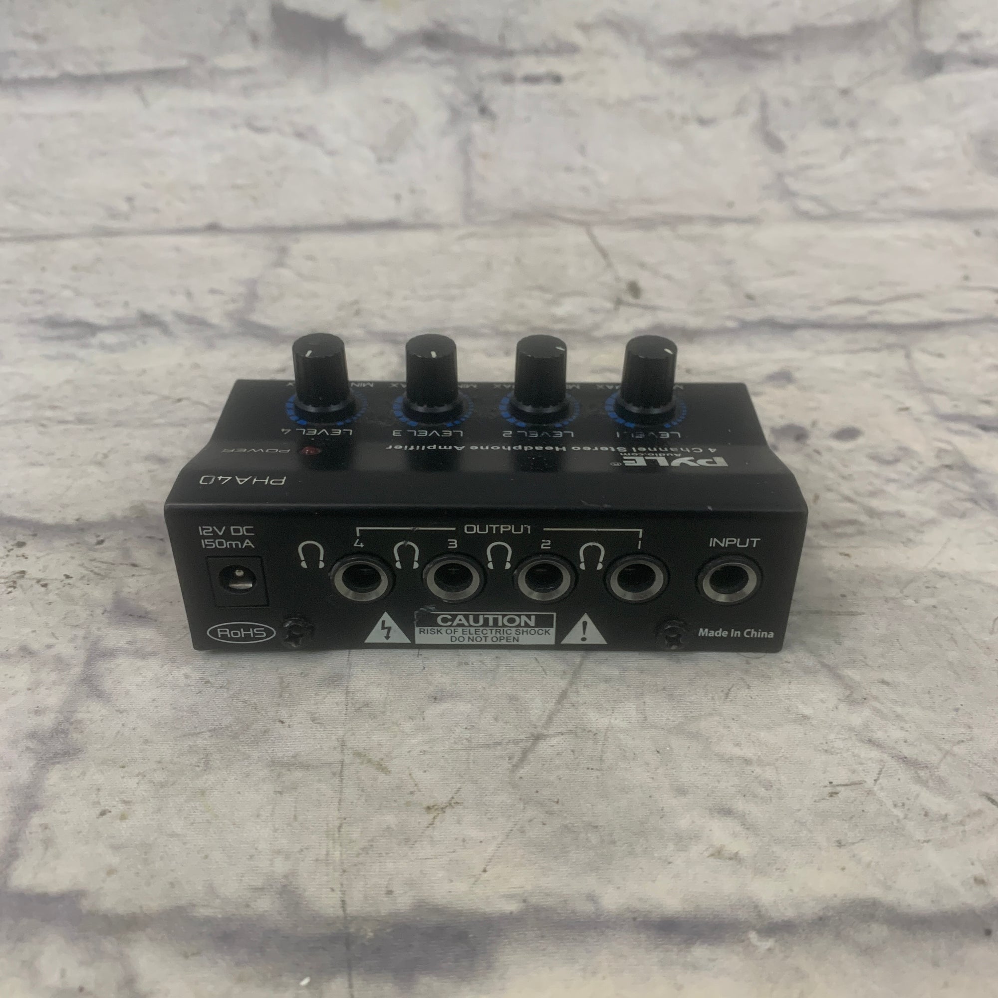 Pyle PHA40 4-Channel Stereo Headphone Amplifier - 1/4" Connectors